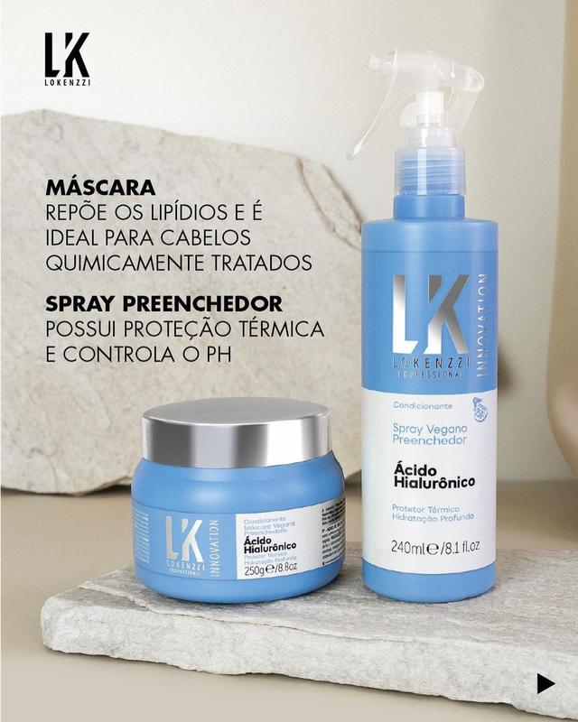 Kit Lokenzzi Acido Hialuronico Shampoo Condicionador Mascara - Kit
